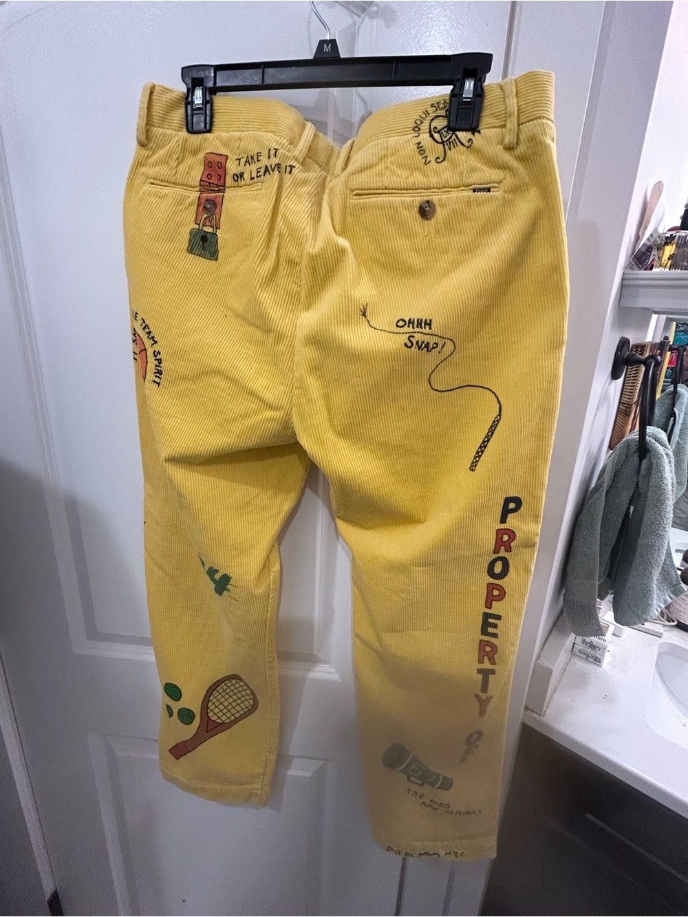 Polo by Ralph Lauren Yellow Corduroy Graphic 'Class of 67' Pants - Picture 3 of 7